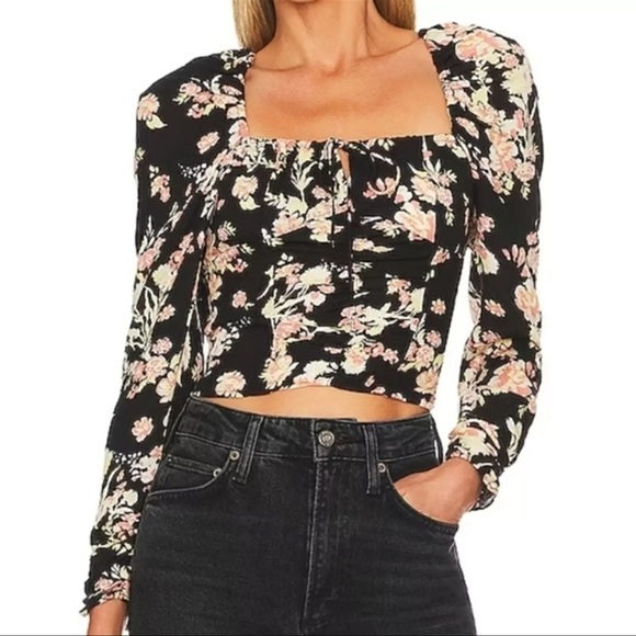 NWT free people Hillary floral blouse with smock detailing - Picture 4 of 14